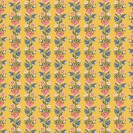Palace Gardens - Regal Stripe B - Yellow - Yardage