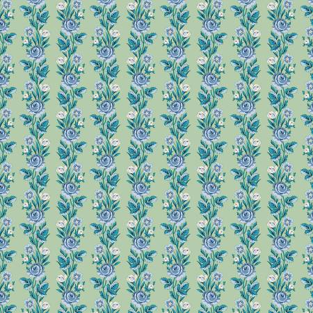 Palace Gardens - Regal Stripe D - Green - Yardage