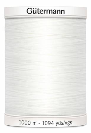 Gutermann - Polyester All Purpose Thread - 1000 m/1094 yds - #20 - White