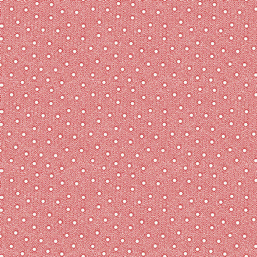 Winter In Snowtown Small Geo Dots Red Fabric
