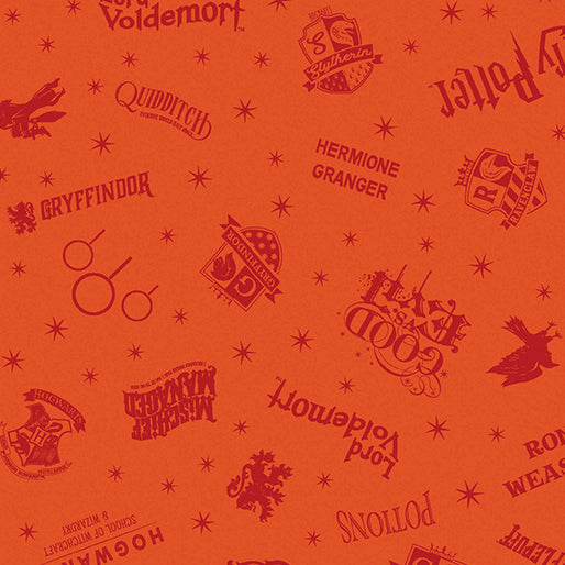 Harry Potter 2nd Edition - Shadow Words - Orange - Yardage
