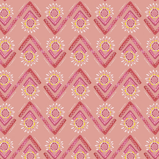 A Heart Led Life Flower Spray Coral Fabric