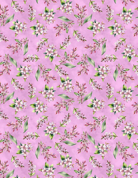 Dahlia Botanica - Small Floral - Purple - Yardage
