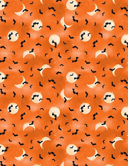 Spooky Tails -Bats - Orange - Yardage