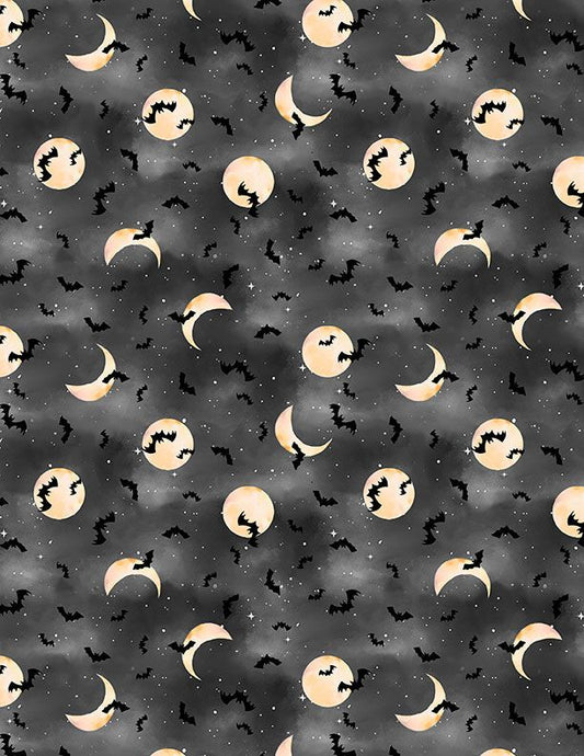 Spooky Tails -Bats - Black - Yardage