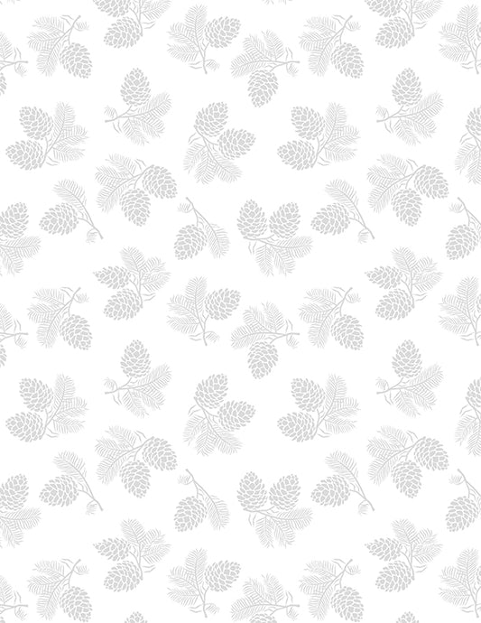 Stocking Stuffers 2 Pinecone Toss White On White Fabric