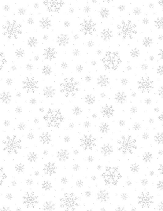 Stocking Stuffers 2 Snowflakes All Over White On White Fabric