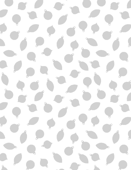 Stocking Stuffers 2 Ornaments White on White Fabric