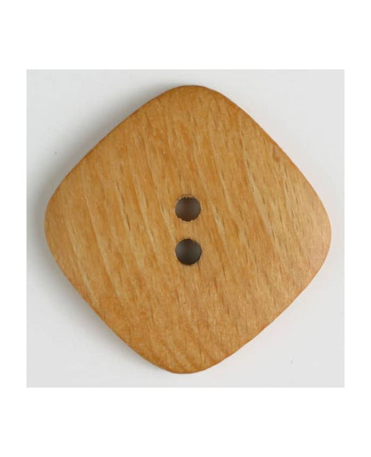 45mm Square Wood Brown Button