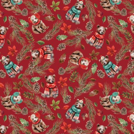 Merry Beary / Red Cozy Cubs 21240402 01 / Fabric