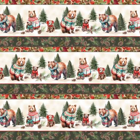 Merry Beary / Light Aqua Solstice Snuggles : 21240404-01 / Fabric