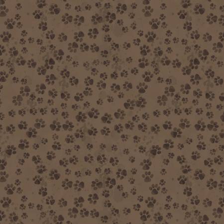 Merry Beary / Brown Paw Print Trails 21240406 01 / Fabric