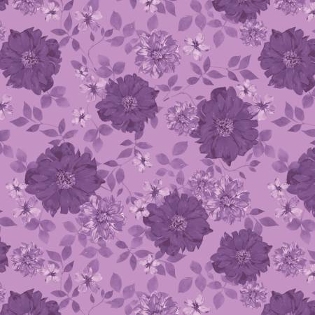 Celeste Collection Camelot - Floral Paradise - Light Purple - Yardage