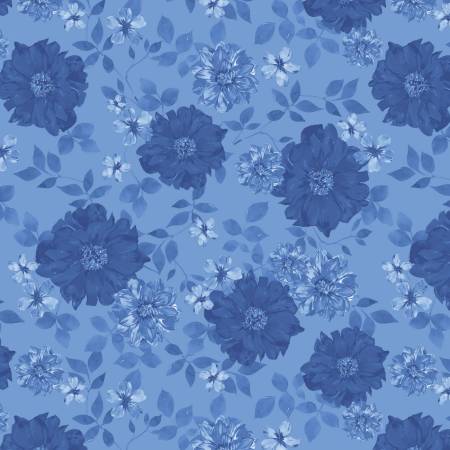 Celeste Collection Camelot - Floral Paradise - Light Blue - Yardage