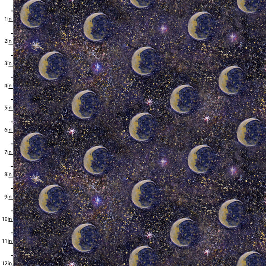 Angel of Peace - 3 Wishes - Starfield - Black - Yardage