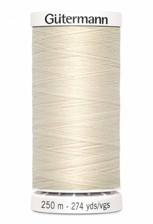 Gutermann - Polyester All Purpose Thread - 250 m/274 yds - #22 - Eggshell