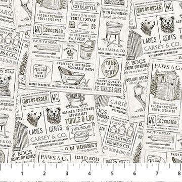 Bear Necessities - Bear News - Cream - Yardage