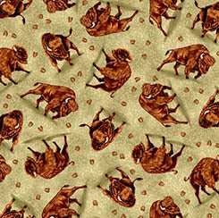 Wild Bison Tossed Bison Fabric