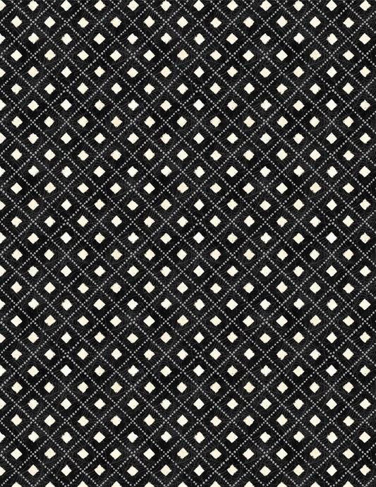 Midnight Hauntings Diamonds Black Fabric