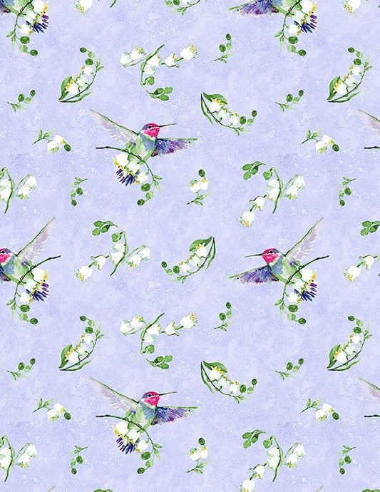 Floral Flutter - Lily of the Valley Toss - Purple - Yardage