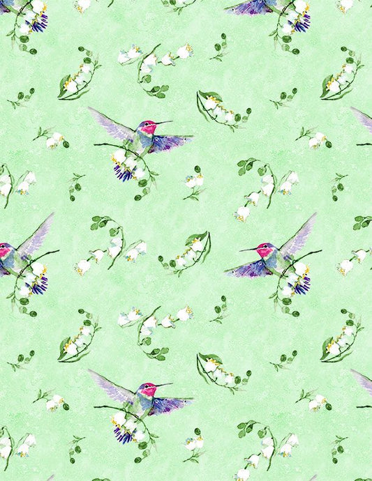 Floral Flutter - Lily of the Valley Toss - Green - Yardage