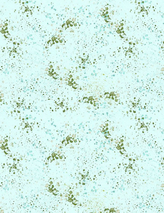 Sunlit Serenade Splatter Texture Teal/Green Fabric