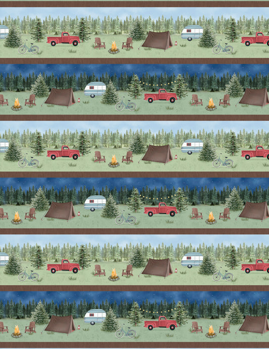 Evergreen Escape Repeating Stripe Multi Fabric