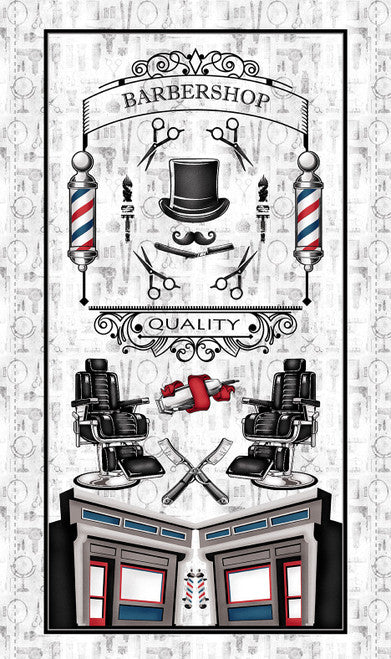 Hipster Barbershop 24" x 44" Panel