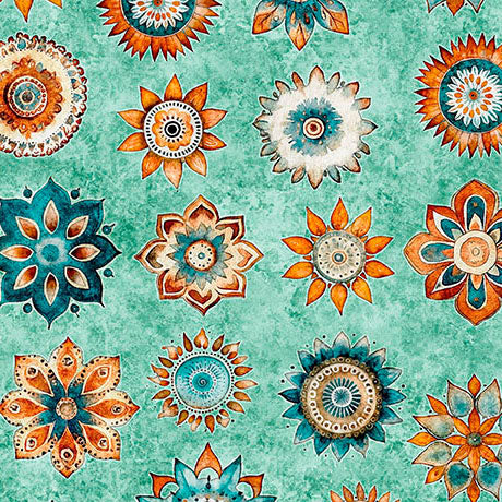 Born To Run - Mandalas- TURQUOISE 31480-Q - Yardage