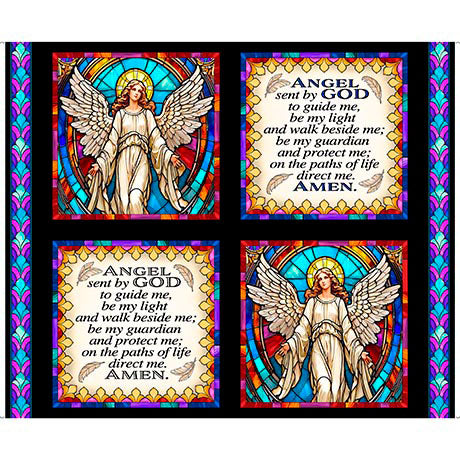 Guardian Angel - Angel & Prayer Picture Patches 43" X 36" - Multi - Panel