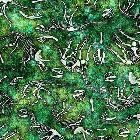 Savage Kingdom - Dino Bones- Multi - Yardage
