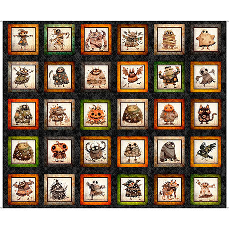 A Haunting We Will Go - Halloween Monster Picture Patch 36"x 42.5" - Charcoal - Panel