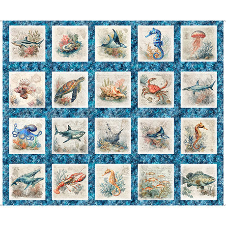 Nauticus - Sea Creatures Picture Patches 36" 1/2 X 43" - Panel