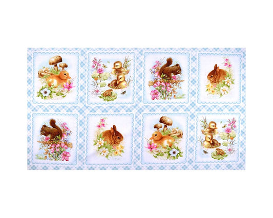 Young of the Year Blue powder Henry Glass Panel 24"