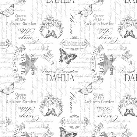 Dahlia Botanica - Ephemera - White - Yardage