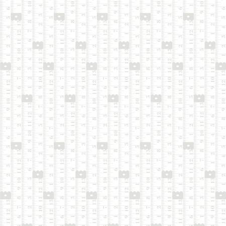Sew Happy 2 - Measuring Tape White on White- Fabric