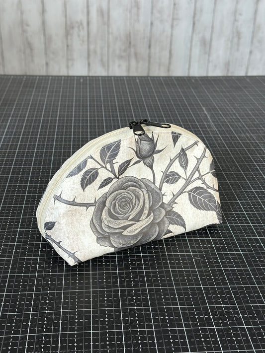 Taco Pouch Bag #47 - Gothic-style Black Rose
