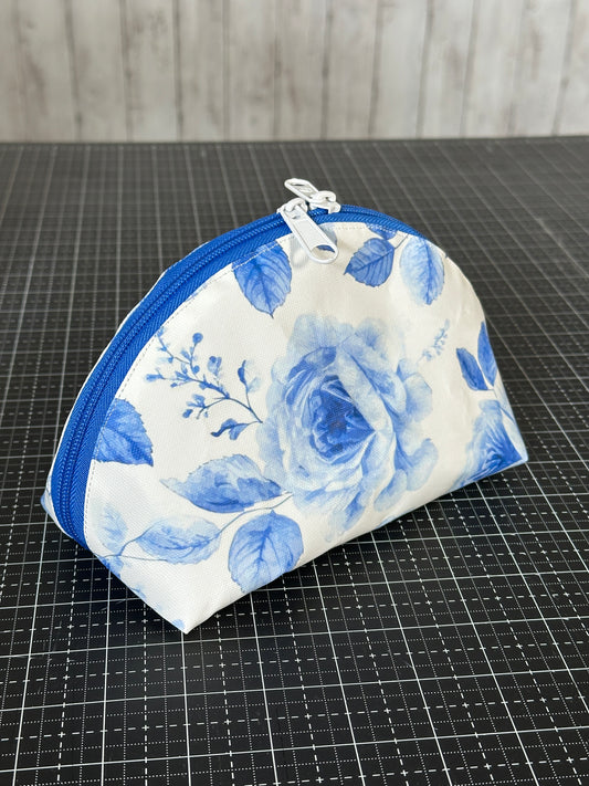 Taco Pouch Bag #48 - Blue Rose Watercolor
