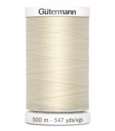 Gutermann - Polyester All Purpose Thread - 500 m/547 yds - #22 - Eggshell