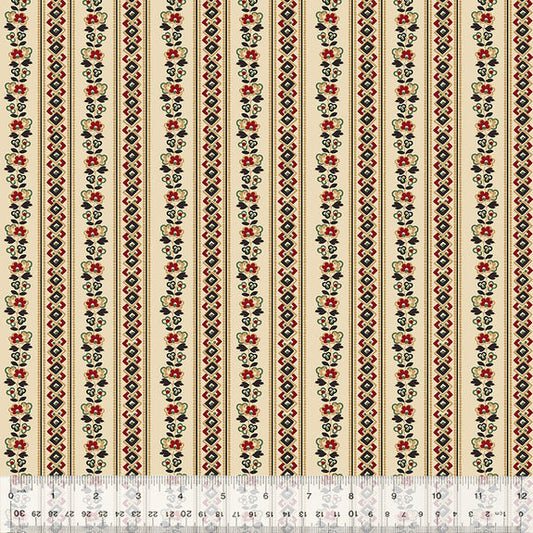 Circa: Turkey Red Meander Cream Fabric
