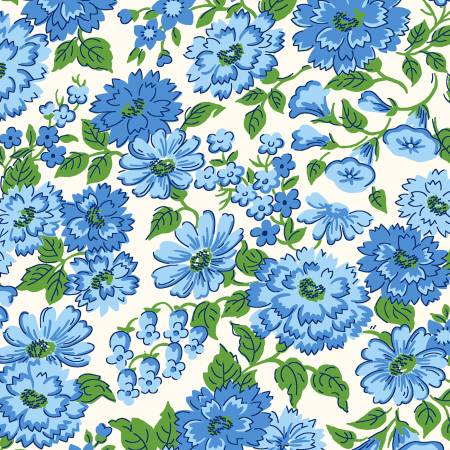 Merry-Go-Round- 54788-3 Blue Blooming -YARDAGE