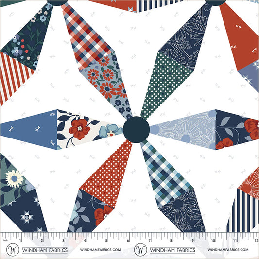 Front Porch - Spinning Daisies Wholecloth - Multi - Yardage