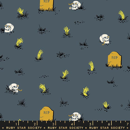 Tiny Frights Ghostly Graveyard Fabric
