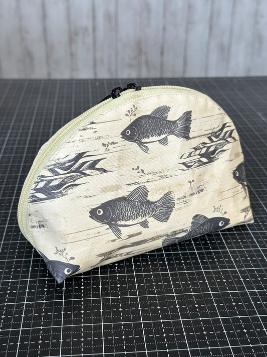 Taco Pouch Bag #58 - Black Fish-Themed Print