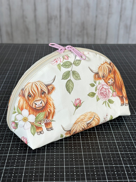 Taco Pouch Bag #59 - Highland Cow and Floral