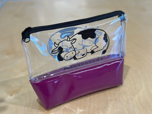 Clear Vinyl Bag #61 - Moody Cow with Purple Base