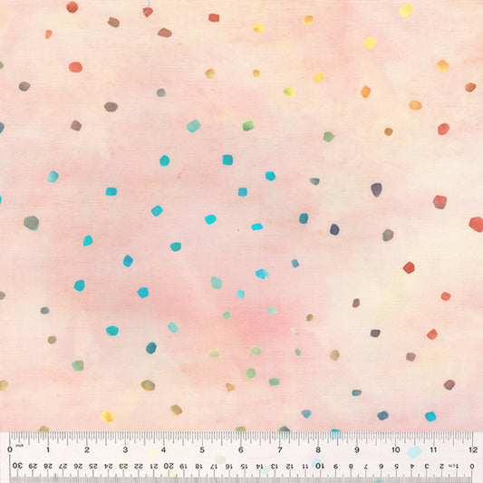 Found Batik Blush Dots Fabric