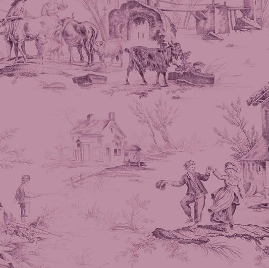 Blackberry Bramble - Toile - Purple - Yardage