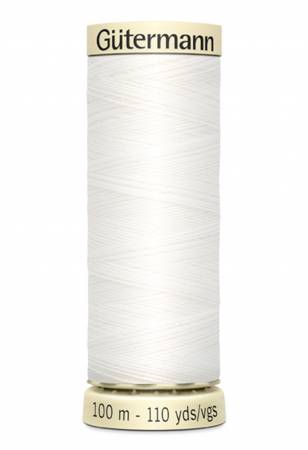 Gutermann - Polyester All Purpose Thread - 100m/110yds - #20 - White