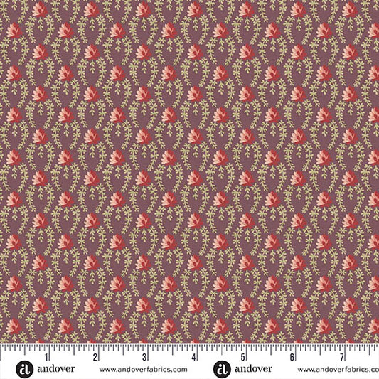 Forest Glen - Clover Chain Eggplant - Yardage